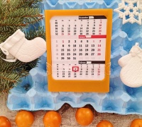Настольный календарь с корпоративным блоком, оранжевый